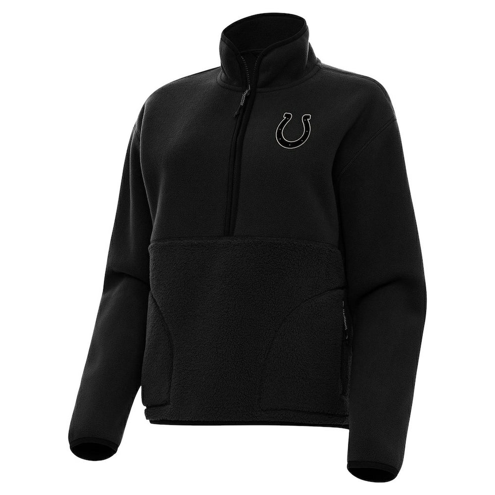 Indianapolis Colts Antigua Women's Brushed Carbon Figure Half-Zip Pullover Sweatshirt – Black | NFL
