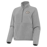 Kansas City Chiefs Antigua Women's Brushed Carbon Figure Half-Zip Pullover Sweatshirt – Gray | NFL