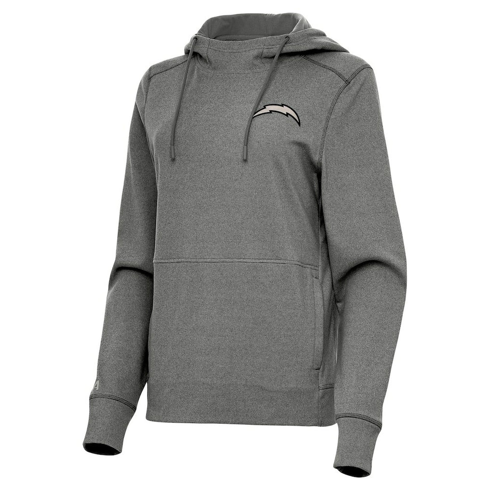 Los Angeles Chargers Antigua Women's Justice Pullover Hoodie Heather Black | NFL