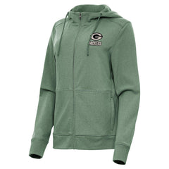 Green Bay Packers Antigua Women's Seeker Full-Zip Hoodie Jacket Hunter Green | NFL