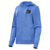 New York Giants Antigua Women's Seeker Full-Zip Hoodie Jacket Heather Royal | NFL