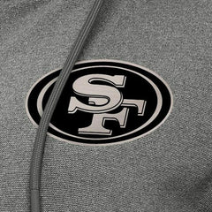 San Francisco 49ers Antigua Women's Seeker Full-Zip Hoodie Jacket Heather Black | NFL