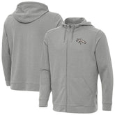 Denver Broncos Antigua Effortless Full-Zip Hoodie Jacket Heather Gray | NFL
