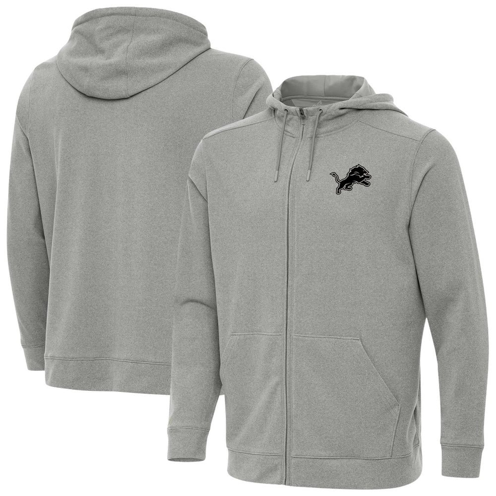 Detroit Lions Antigua Effortless Full-Zip Hoodie Jacket Heather Gray | NFL