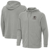 Green Bay Packers Antigua Effortless Full-Zip Hoodie Jacket Heather Gray | NFL