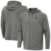 Green Bay Packers Antigua Effortless Full-Zip Hoodie Jacket Heather Black | NFL
