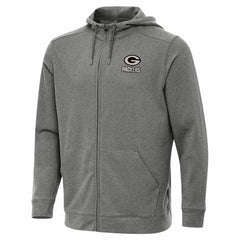 Green Bay Packers Antigua Effortless Full-Zip Hoodie Jacket Heather Black | NFL