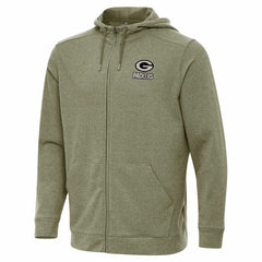 Green Bay Packers Antigua Effortless Full-Zip Hoodie Jacket Olive | NFL