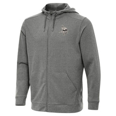Minnesota Vikings Antigua Effortless Full-Zip Hoodie Jacket Heather Black | NFL
