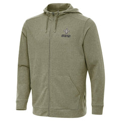 New Orleans Saints Antigua Effortless Full-Zip Hoodie Jacket Olive | NFL