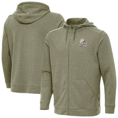 Cleveland Browns Antigua Effortless Full-Zip Hoodie Jacket Olive | NFL