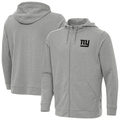 New York Giants Antigua Effortless Full-Zip Hoodie Jacket Heather Gray | NFL