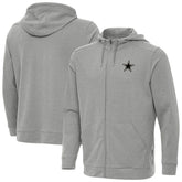 Dallas Cowboys Antigua Effortless Full-Zip Hoodie Jacket Heather Gray | NFL
