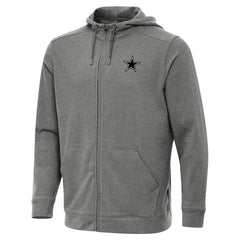Dallas Cowboys Antigua Effortless Full-Zip Hoodie Jacket Heather Black | NFL