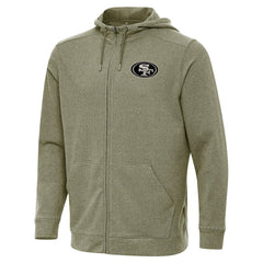 San Francisco 49ers Antigua Effortless Full-Zip Hoodie Jacket Olive | NFL