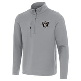 Las Vegas Raiders Antigua Insider Quarter-Zip Jacket Gray | NFL