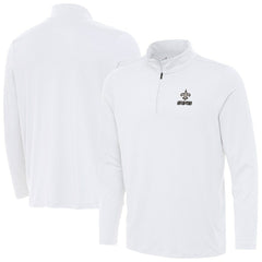 New Orleans Saints Antigua Reprocess Quarter-Zip Top White | NFL
