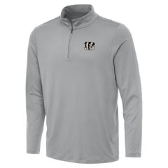 Cincinnati Bengals Antigua Reprocess Quarter-Zip Top Gray | NFL