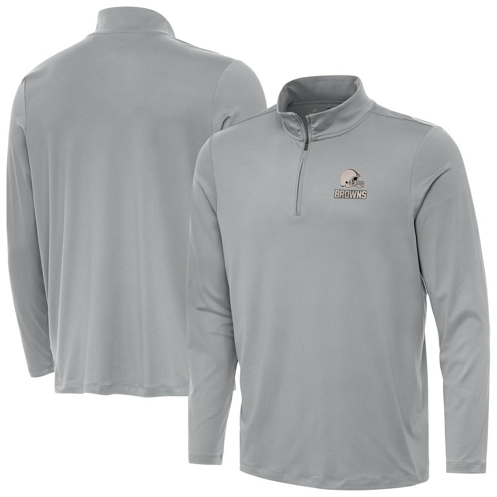 Cleveland Browns Antigua Reprocess Quarter-Zip Top Gray | NFL