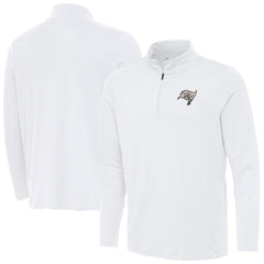 Tampa Bay Buccaneers Antigua Reprocess Quarter-Zip Top White | NFL