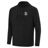 Minnesota Vikings Antigua Spikes Raglan Quarter-Zip Hoodie Heather Black | NFL