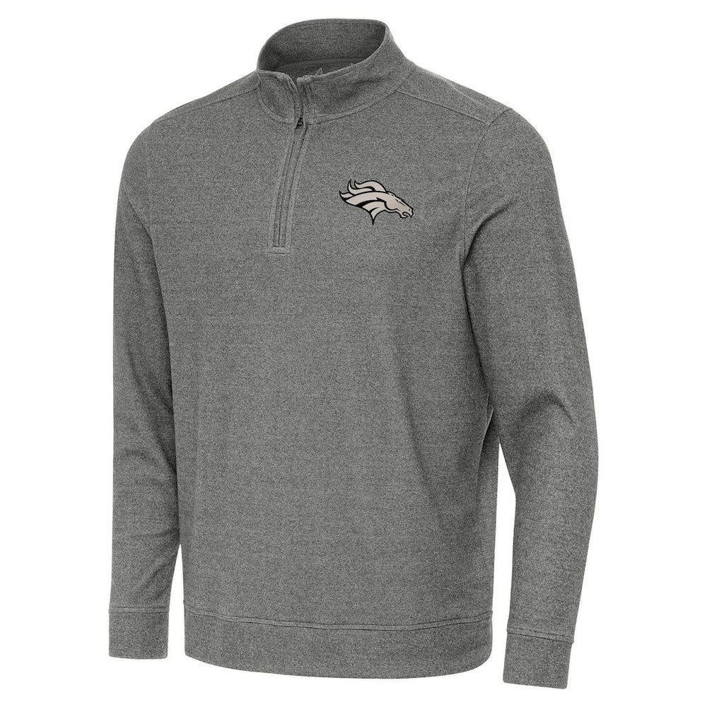 Denver Broncos Antigua Subtle Quarter-Zip Top Heather Black | NFL