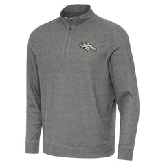 Denver Broncos Antigua Subtle Quarter-Zip Top Heather Black | NFL