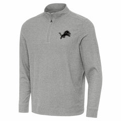 Detroit Lions Antigua Subtle Quarter-Zip Top Heather Gray | NFL