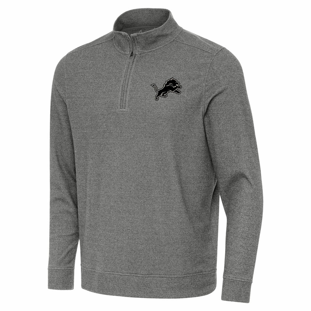 Detroit Lions Antigua Subtle Quarter-Zip Top Heather Black | NFL