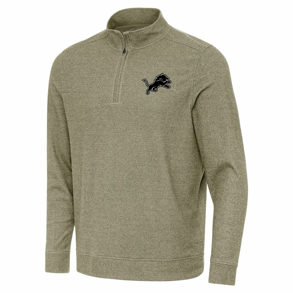 Detroit Lions Antigua Subtle Quarter-Zip Top Heather Olive | NFL