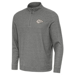 Kansas City Chiefs Antigua Subtle Quarter-Zip Top Heather Black | NFL