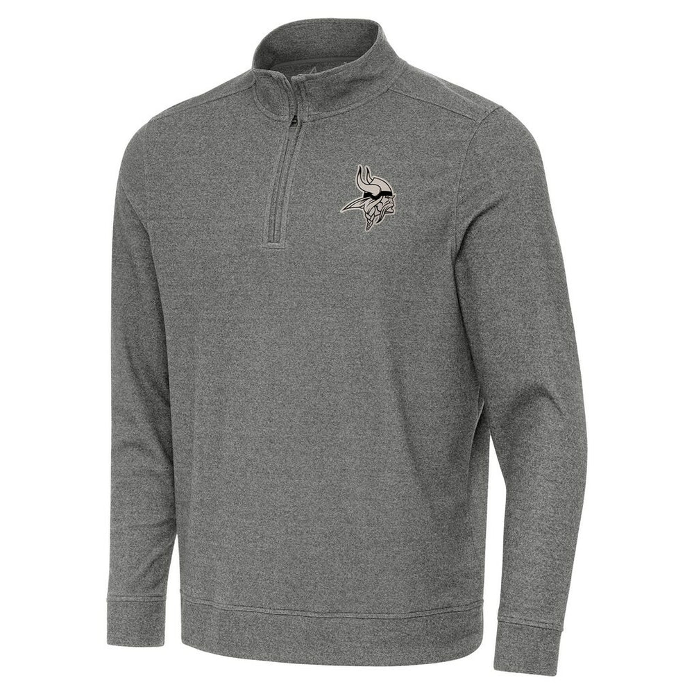 Minnesota Vikings Antigua Subtle Quarter-Zip Top Heather Black | NFL