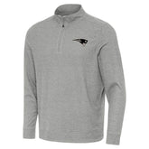 New England Patriots Antigua Subtle Quarter-Zip Top Heather Gray | NFL