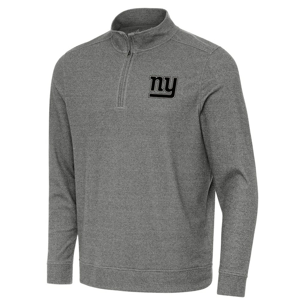 New York Giants Antigua Subtle Quarter-Zip Top Heather Black | NFL