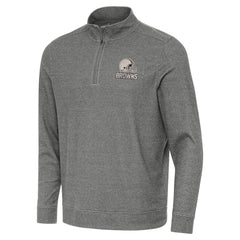 Cleveland Browns Antigua Subtle Quarter-Zip Top Heather Black | NFL