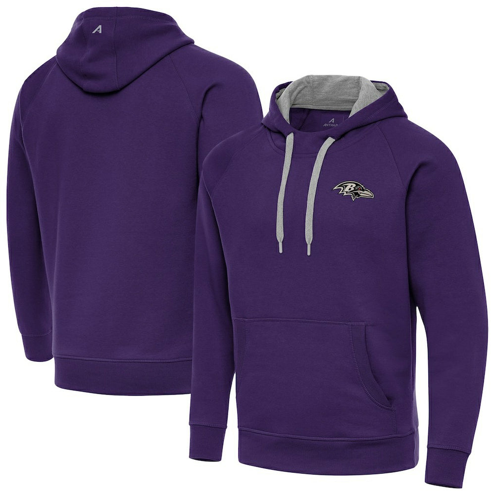 Baltimore Ravens Antigua Brushed Carbon Victory Pullover Hoodie Purple | NFL