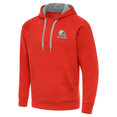 Cleveland Browns Antigua Brushed Carbon Victory Pullover Hoodie Orange | NFL