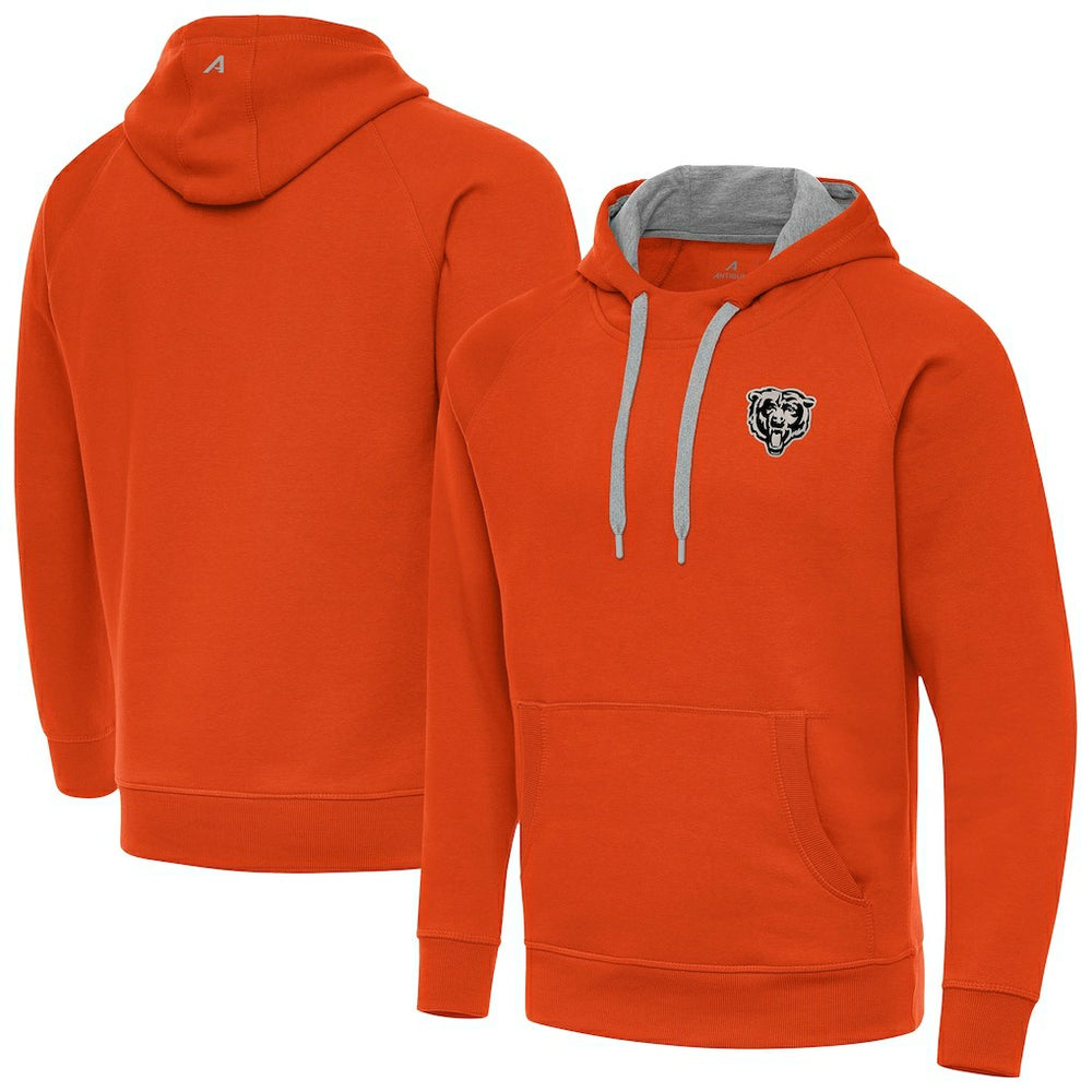 Chicago Bears Antigua Brushed Carbon Victory Pullover Hoodie Orange | NFL