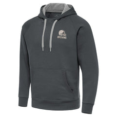 Cleveland Browns Antigua Brushed Carbon Victory Pullover Hoodie Charcoal | NFL