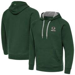 Green Bay Packers Antigua Brushed Carbon Victory Pullover Hoodie Green | NFL