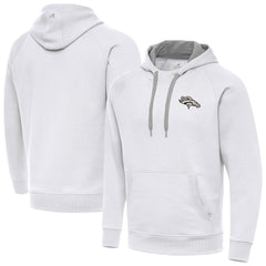 Denver Broncos Antigua Brushed Carbon Victory Pullover Hoodie White | NFL