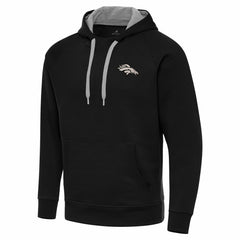 Denver Broncos Antigua Brushed Carbon Victory Pullover Hoodie Black | NFL