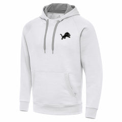Detroit Lions Antigua Brushed Carbon Victory Pullover Hoodie White | NFL