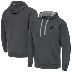Detroit Lions Antigua Brushed Carbon Victory Pullover Hoodie Charcoal | NFL