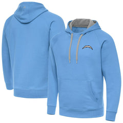 Los Angeles Chargers Antigua Brushed Carbon Victory Pullover Hoodie Powder Blue | NFL