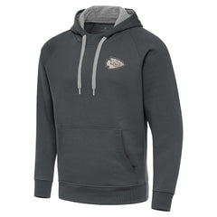 Kansas City Chiefs Antigua Brushed Carbon Victory Pullover Hoodie Charcoal | NFL