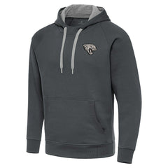 Jacksonville Jaguars Antigua Brushed Carbon Victory Pullover Hoodie Charcoal | NFL