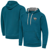 Jacksonville Jaguars Antigua Brushed Carbon Victory Pullover Hoodie Teal | NFL