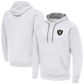 Las Vegas Raiders Antigua Brushed Carbon Victory Pullover Hoodie White | NFL