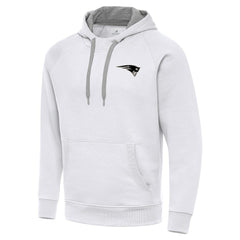 New England Patriots Antigua Brushed Carbon Victory Pullover Hoodie White | NFL
